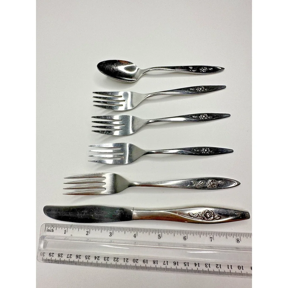 Oneida Lasting Rose Stainless Flatware Replacement 6 Pc‎ Craft Deluxe
